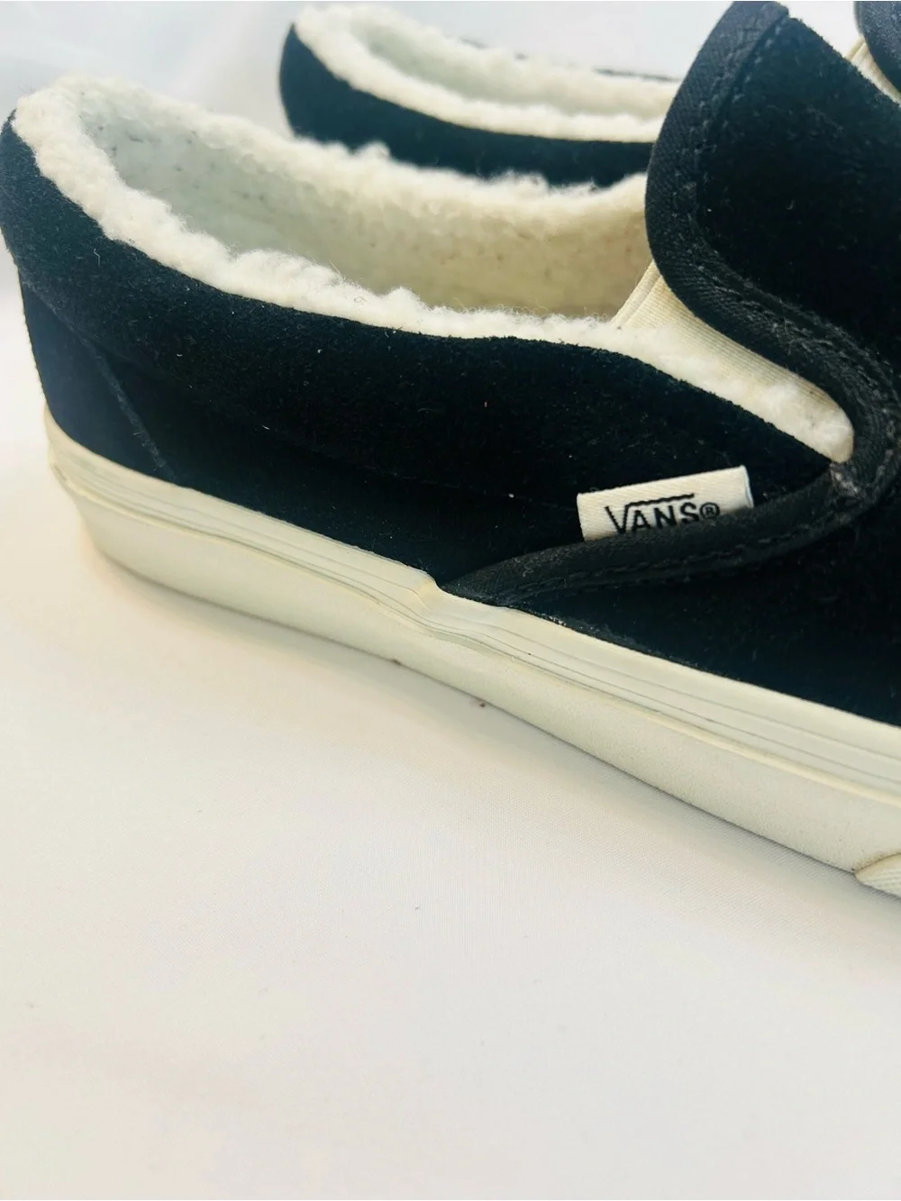 Vans Black Slip-On “Cozy Hug” Suede with Sherpa Lining